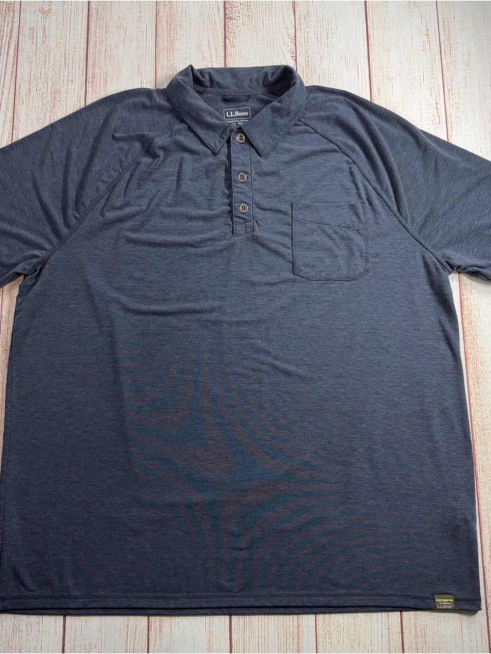 L.L. Bean Men's Dark Blue Polo with Chest Pocket XXL Tall